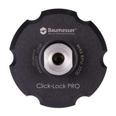 Картинка - Держатель алюминиевый магнитный для полировальных кругов Baumesser 100*25*14.7*M14 Click-Lock PRO
